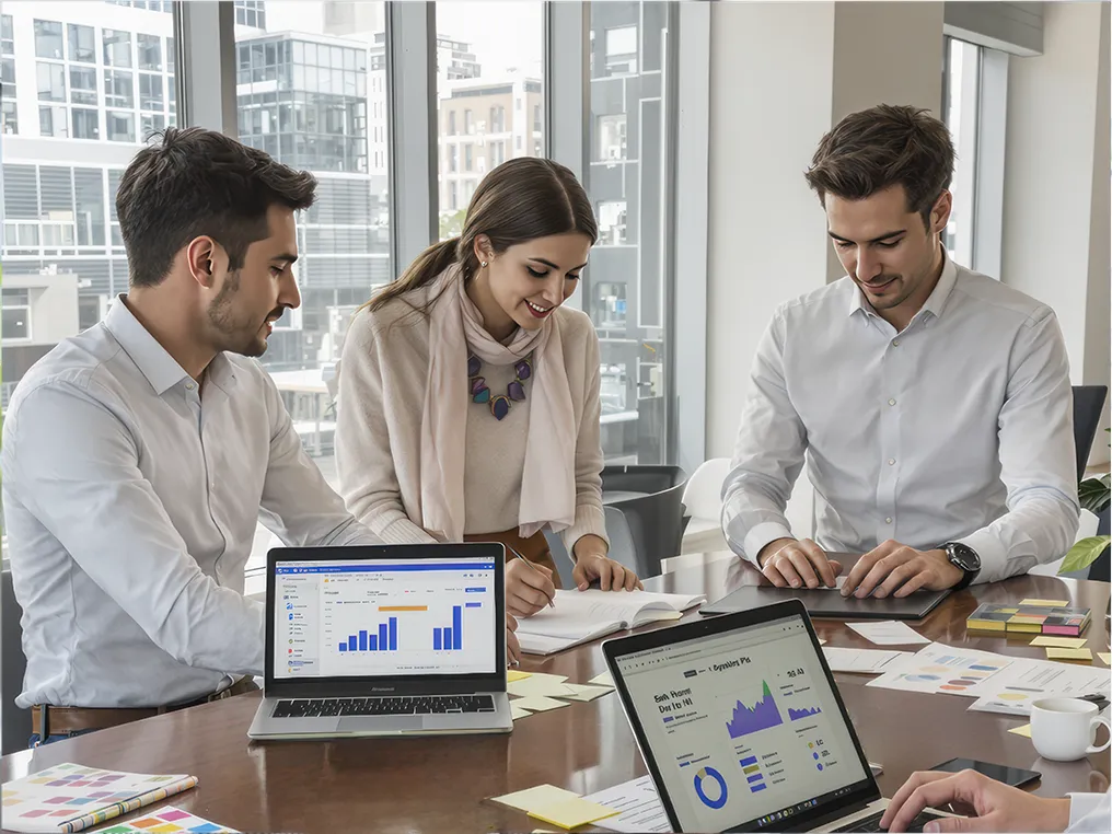 Zwei Frauen in einem Seminarraum für Technologie- und Innovationsmanagement (M.Sc.).
